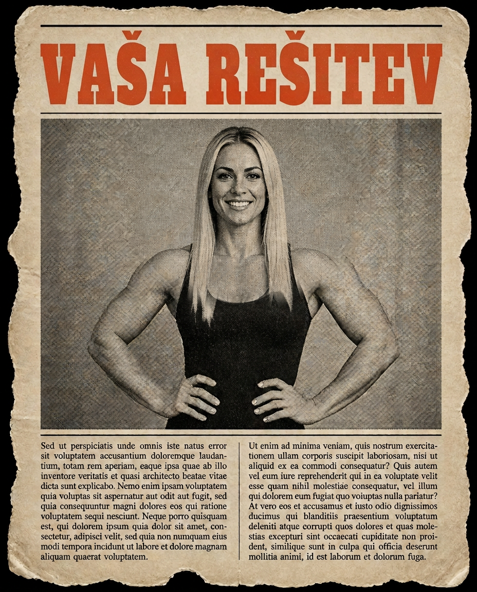 Svetel časopisni izrezek Klare z napisom Vaša rešitev